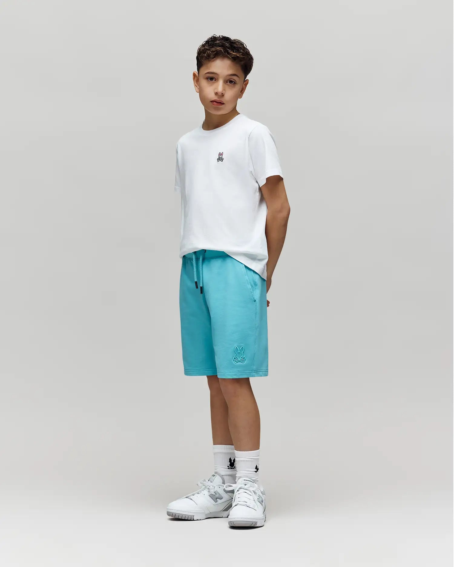 KIDS LEVANZO EMBROIDERED MICRO FRENCH TERRY SWEATSHORT - B0R578F200 - Image 9