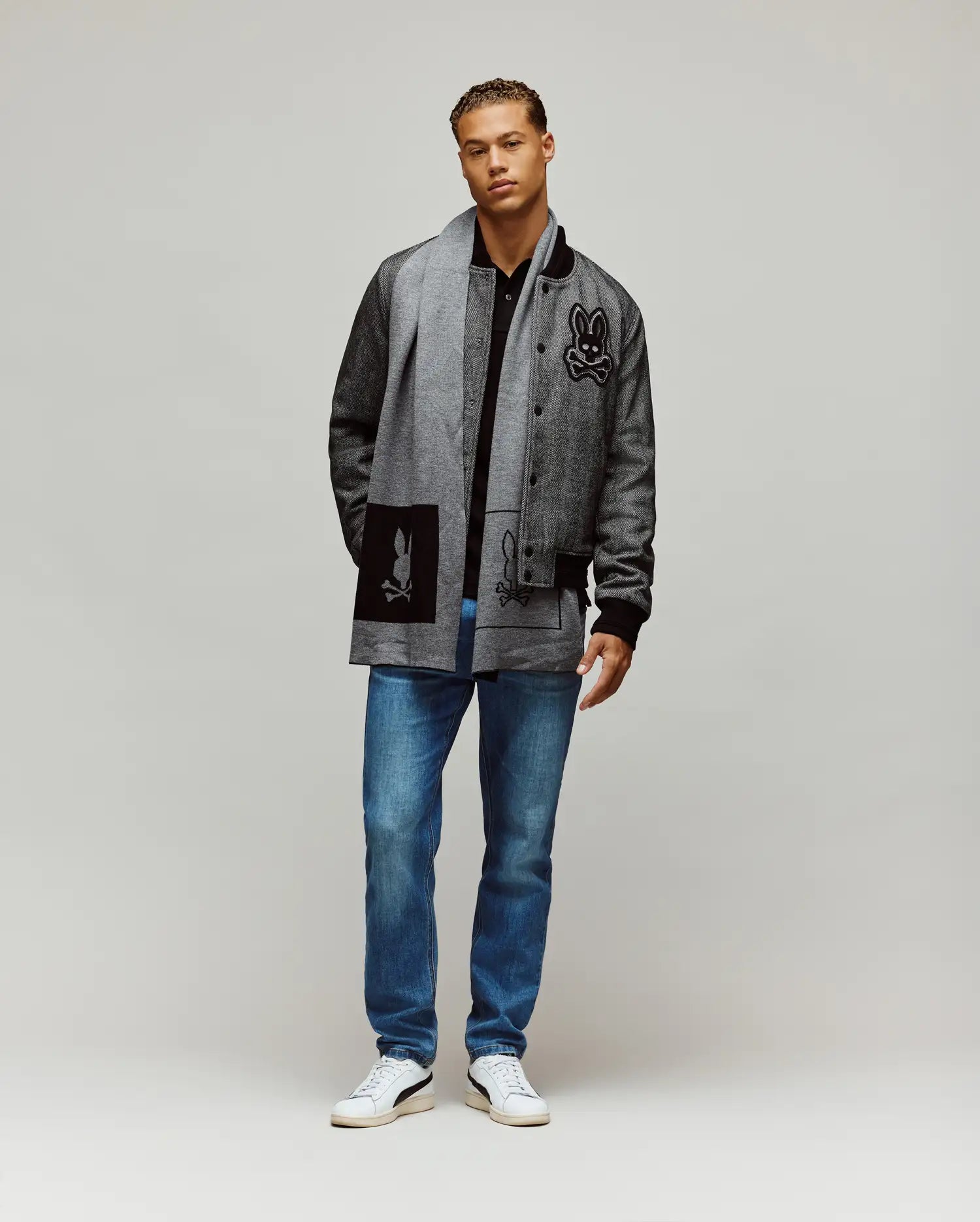 MENS DARIAN SQUARE LOGO SCARF - MO2500015 - Image 3