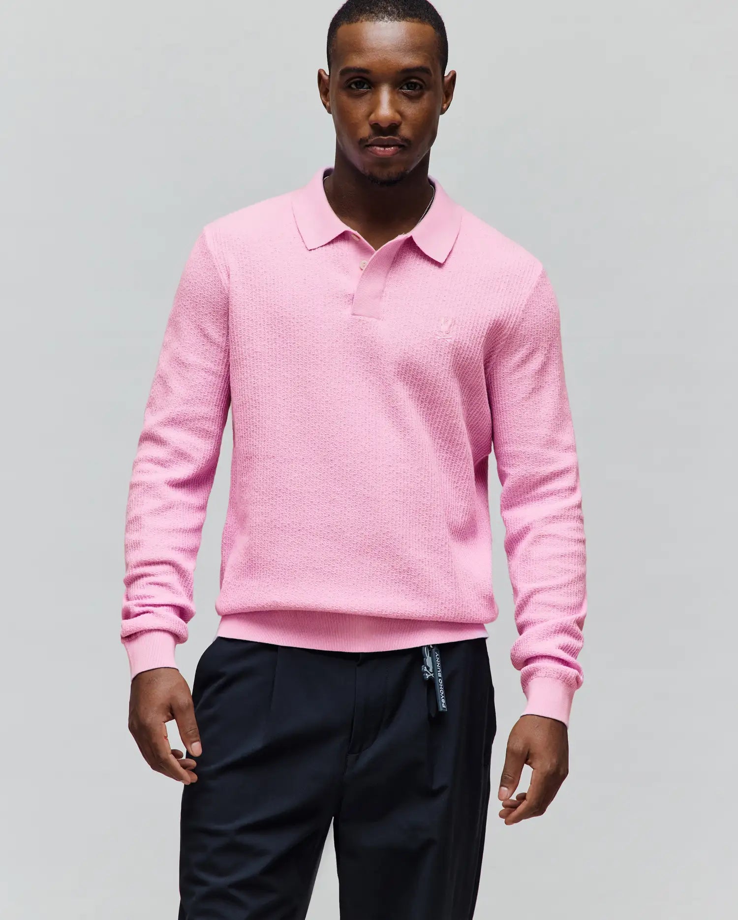 MENS ROMAN LONG SLEEVE KNIT POLO - MT0100153 - Image 3