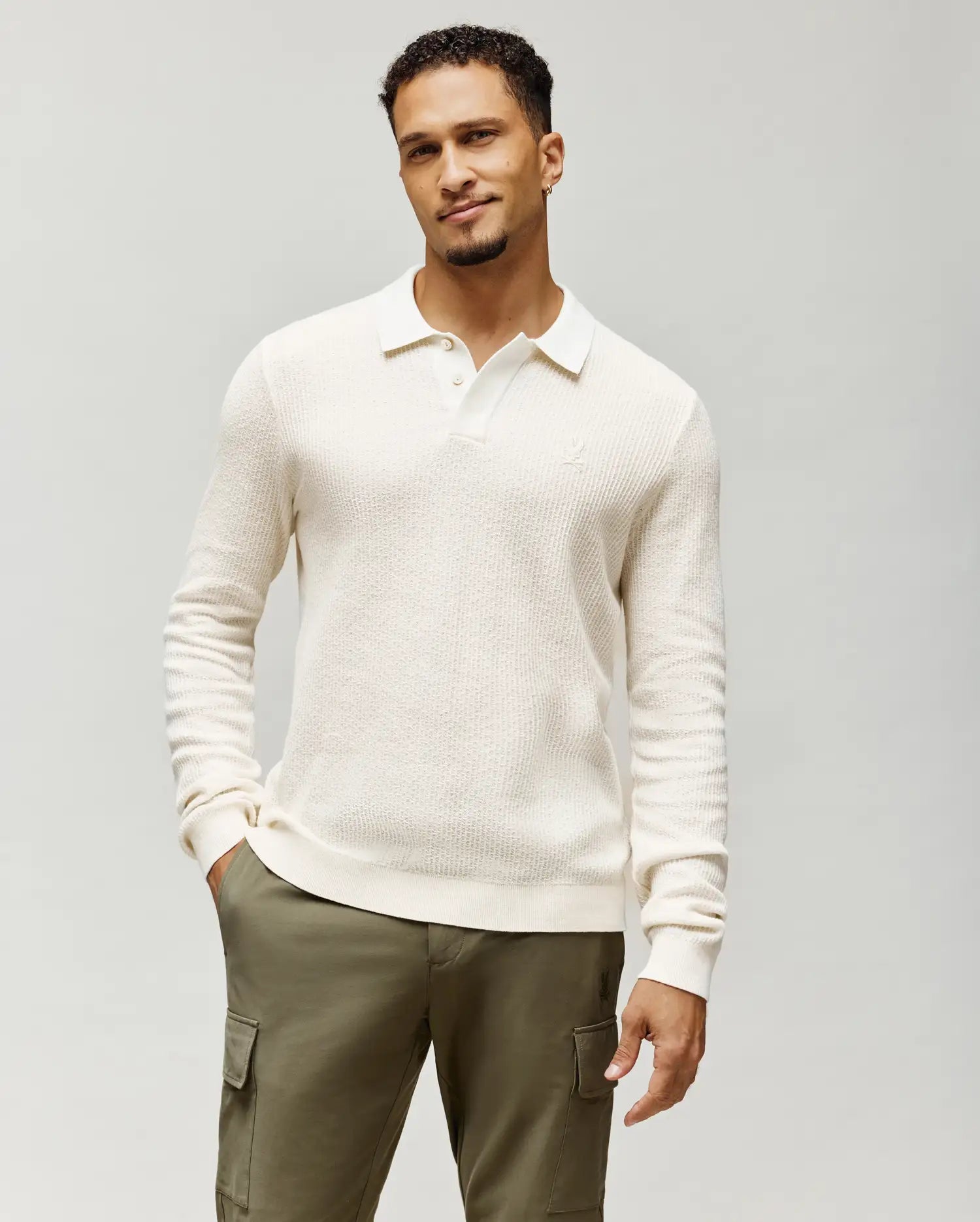 MENS ROMAN LONG SLEEVE KNIT POLO - MT0100153 - Image 3