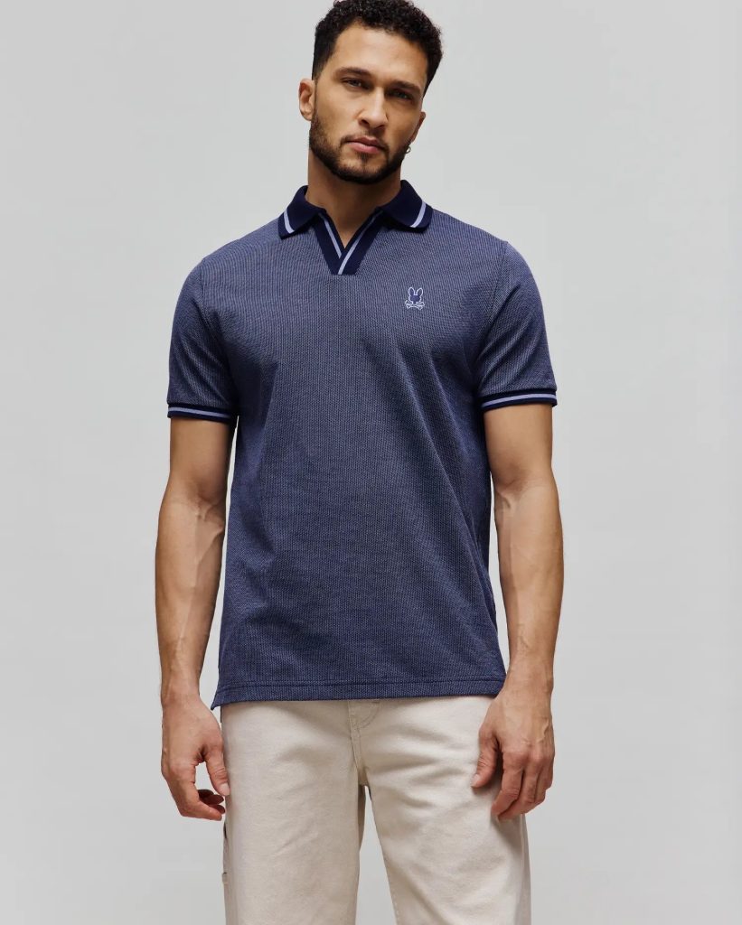 JOSIAH JOHNNY COLLAR JACQUARD POLO - MT0100234