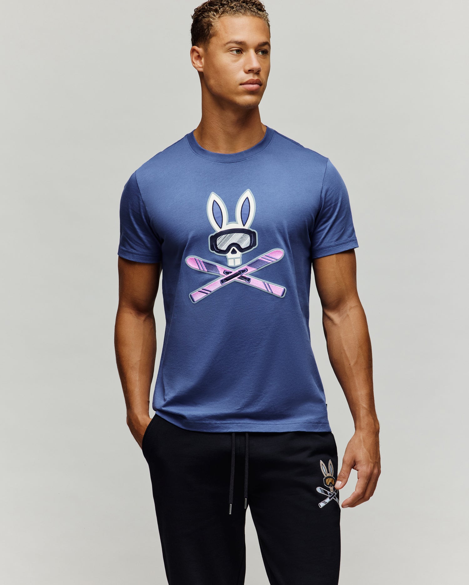 MENS INDIGO BUNNY GRAPHIC TEE - MT0200148 - Image 2