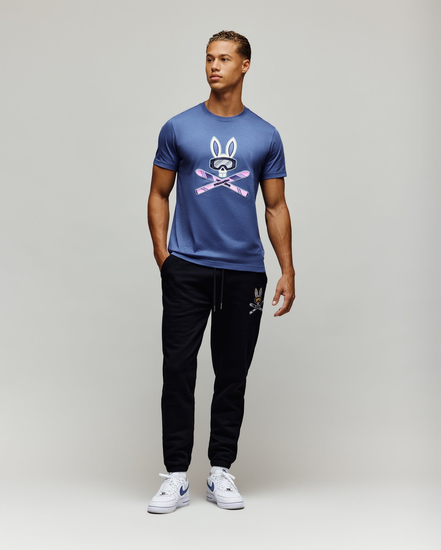 MENS INDIGO BUNNY GRAPHIC TEE - MT0200148 - Image 5