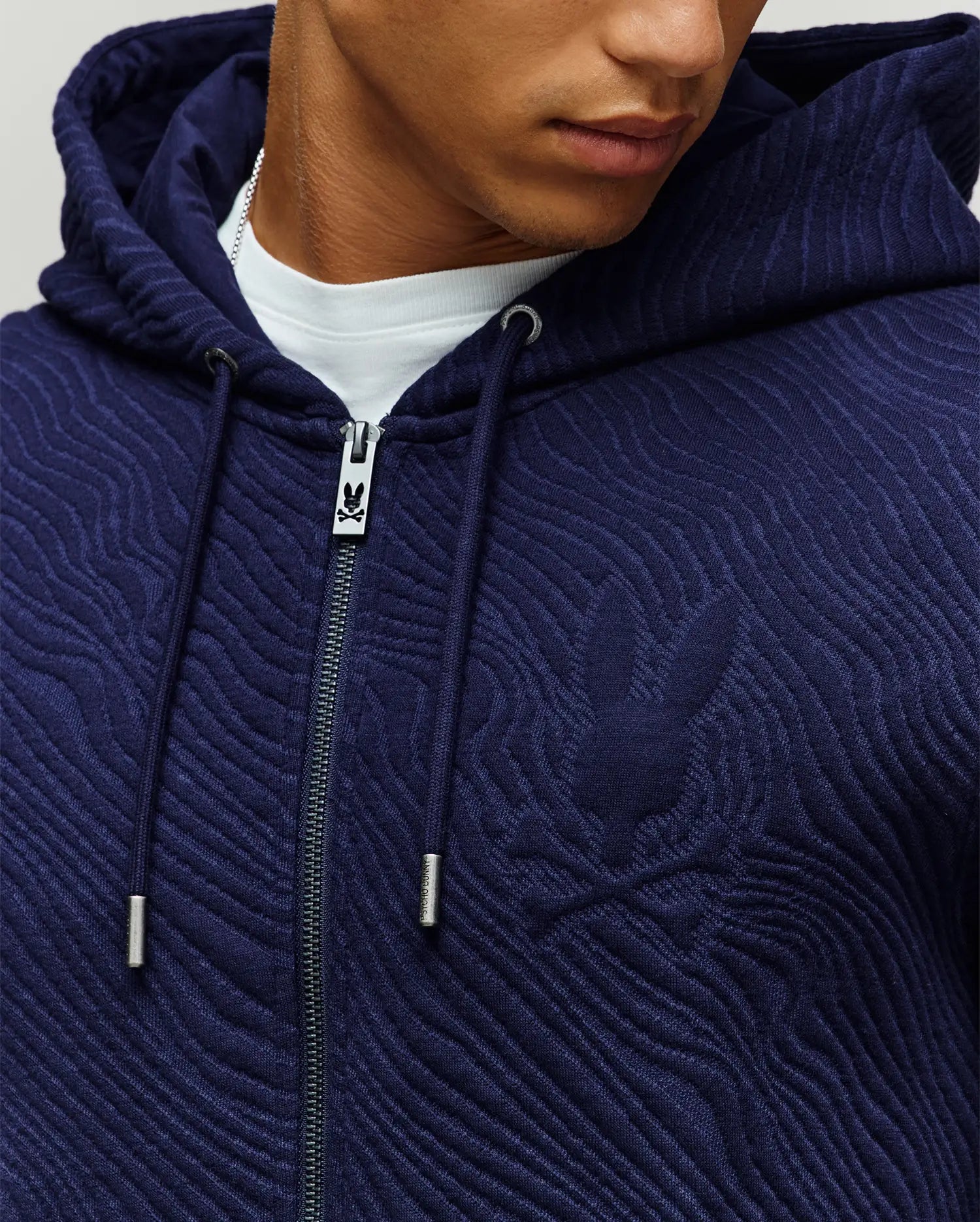 MENS KENDRICK DOUBLE KNIT JACQUARD ZIP TEXTURED HOODIE - MT0500149 - Image 2
