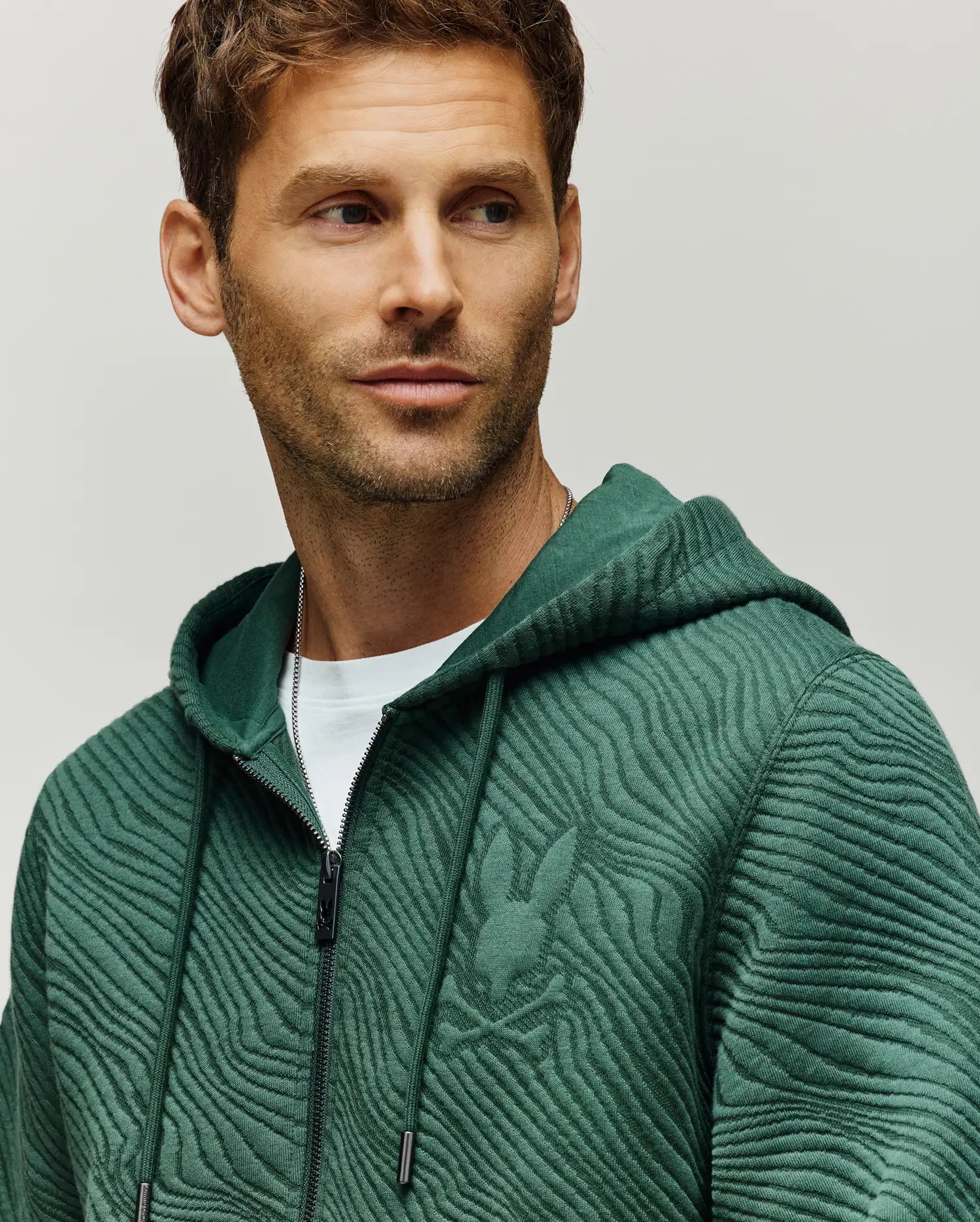 MENS KENDRICK DOUBLE KNIT JACQUARD ZIP TEXTURED HOODIE - MT0500149 - Image 2