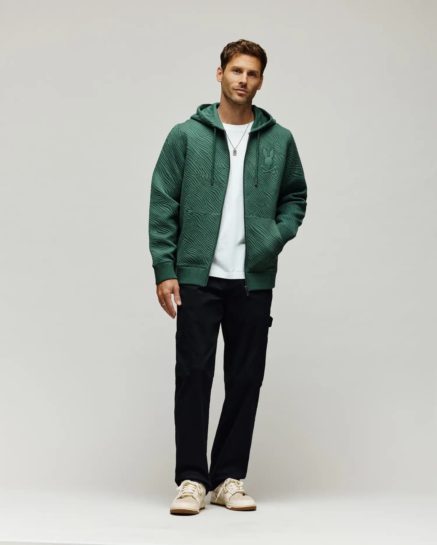 MENS KENDRICK DOUBLE KNIT JACQUARD ZIP TEXTURED HOODIE - MT0500149 - Image 4